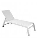 Lettino smontabile in alluminio bianco. 73 cm con ruote. S6462330000