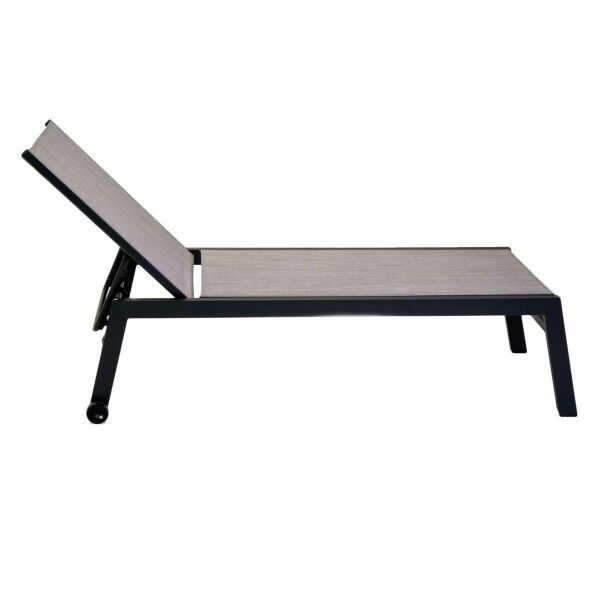 Lettino smontabile in alluminio grigio. 73 cm con ruote. S6462340000