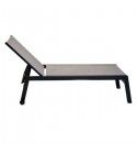 Lettino smontabile in alluminio grigio. 73 cm con ruote. S6462340000