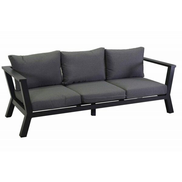 Divano imbottito 3 posti in alluminio antracite/grigio. S6460780000 - Stark s.r.l.