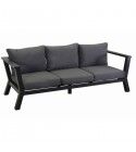 Divano imbottito 3 posti in alluminio antracite/grigio. S6460780000