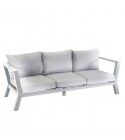 Divano imbottito 3 posti in alluminio bianco e grigio. S6460090000