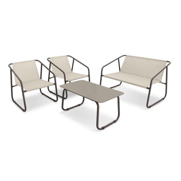 Salotto marrone. Divano 2 posti + 2 poltrone e tavolino. SS2250007