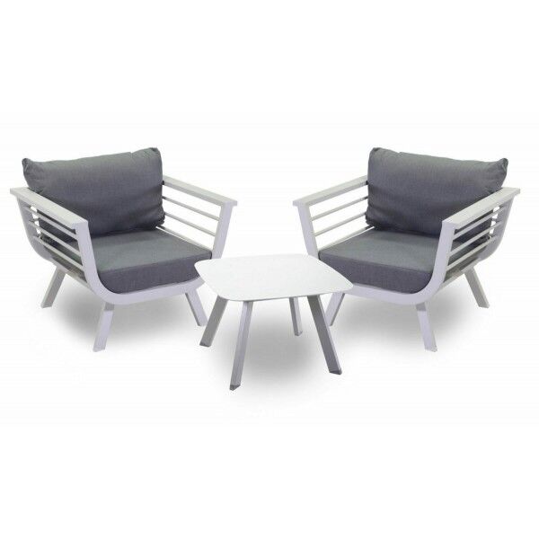 Salotto imbottito bianco e grigio. Poltrone e tavolino. S6460070000 - Stark s.r.l.
