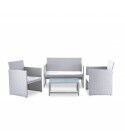 Salotto. Divano 2 p. + poltrone e tavolo. Bianco/Grigio. SS1383023