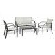 Salotto. Divano 2 p. + poltrone e tavolino. Nero/Grigio. SS1617067 - Stark s.r.l.