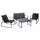 Salotto. Divano 2 p. + poltrone acciaio e tavolino. S6462850000 - Stark s.r.l.