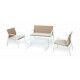 Salotto. Divano 2 p. + poltrone e tavolo. Bianco/Beige. SS1304401 - Stark s.r.l.