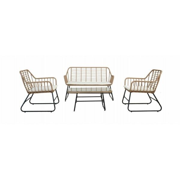 Salotto. Divano 2 p. + poltrone e tavolino. Nero/Bianco. SS2251001 - Stark s.r.l.