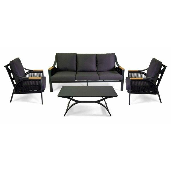 Salotto. Divano 3 posti + poltrone e tavolino in vetro. S6465010000 - Stark s.r.l.