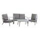 Salotto. Divano 2 p. + poltrone alluminio e tavolino. S6461950000 - Stark s.r.l.