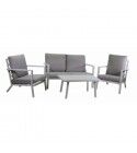 Salotto. Divano 2 p. + poltrone alluminio e tavolino. S6461950000