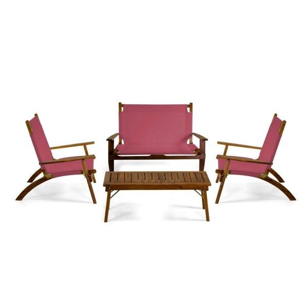 Salotto. Divano 2 p. + poltrone e tavolino. Amaranto. S7540070000