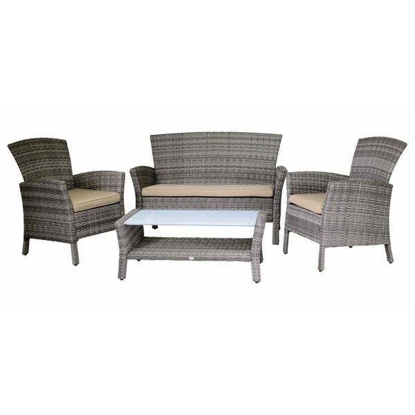 Salotto. Divano 2 p. + poltrone e tavolino. Grigio/Ecrù. S6443700000 - Stark s.r.l.