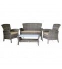 Salotto. Divano 2 p. + poltrone e tavolino. Grigio/Ecrù. S6443700000
