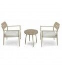 Salotto. 2 poltrone con braccioli e tavolino. Bianco. S6464200000