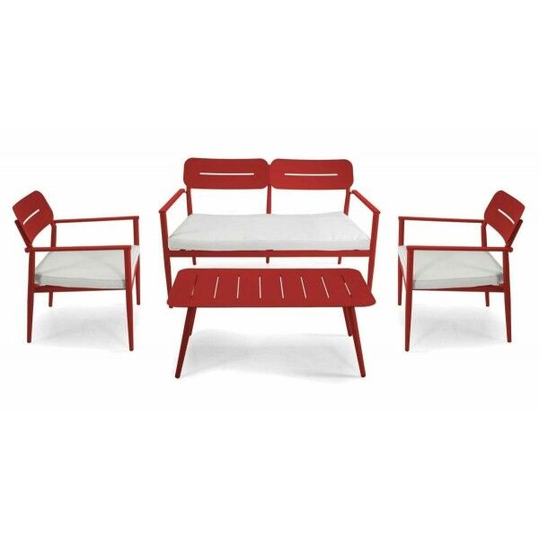 Salotto. Divano 2 p. + poltrone e tavolino. Rosso. S6466950000