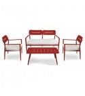 Salotto. Divano 2 p. + poltrone e tavolino. Rosso. S6466950000