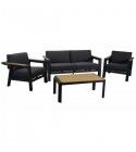 Salotto. Divano 2 p. + poltrone e tavolino teak. S6459720000