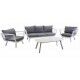 Salotto. Divano 3 p. + poltrone e tavolo. Bianco/Grigio. S6459450000 - Stark s.r.l.