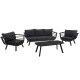 Salotto. Divano 3 p. + poltrone e tavolo. Bianco/Grigio. S6459450000 - Stark s.r.l.