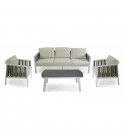 Salotto. Divano 3 posti + poltrone e tavolino. Crema. S6464990000