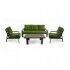 Salotto. Divano 3 posti + poltrone e tavolino. Verde. S6465050000