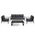 Salotto. Divano 3 pax + poltrone e tavolino. Antracite. S6465450000