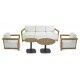 Salotto. Divano 3 posti + poltrone e 2 tavolini. Bianco. S6465430000