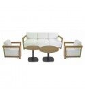 Salotto. Divano 3 posti + poltrone e 2 tavolini. Bianco. S6465430000