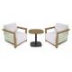 Salotto. 2 poltrone e 1 tavolino effetto legno. Bianco. S6465420000
