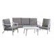 Salotto. Divano 3 p., poltrone e tavolo. Bianco/Grigio. S6461960000