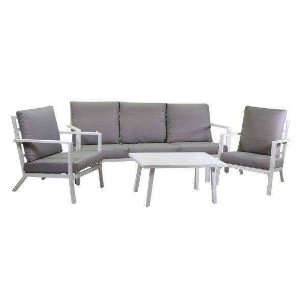 Salotto. Divano 3 p., poltrone e tavolo. Bianco/Grigio. S6461960000