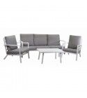 Salotto. Divano 3 p., poltrone e tavolo. Bianco/Grigio. S6461960000