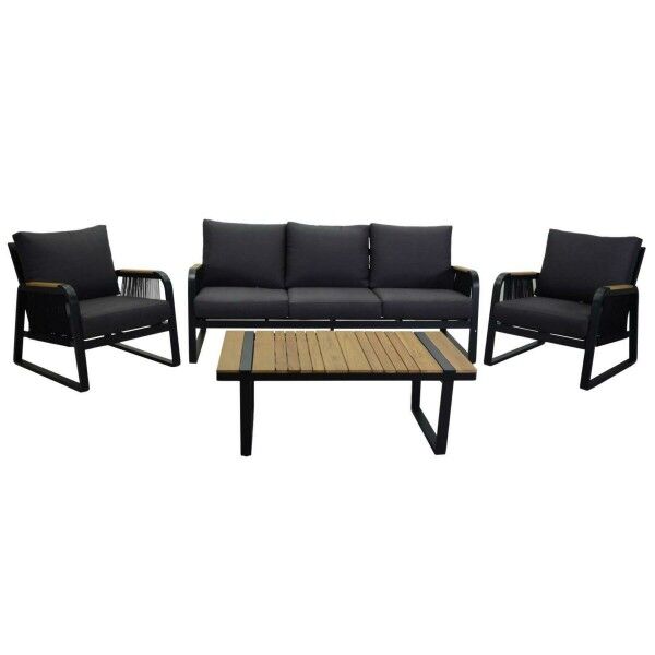 Salotto. Divano 3 p. + poltrone e tavolino. Antracite. S6459740000 - Stark s.r.l.