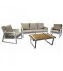 Salotto. Divano 3 p. + poltrone e tavolo. Bianco/Beige. S6461460000