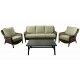 Salotto. Divano 3 p. + poltrone e tavolino. Noce/Crema. S6462190000