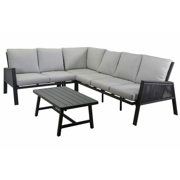 Salotto. Divano angolare 3+2 e tavolo. Antracite/Grigio. S6457750000 - Stark s.r.l.