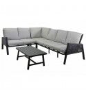 Salotto. Divano angolare 3+2 e tavolo. Antracite/Grigio. S6457750000