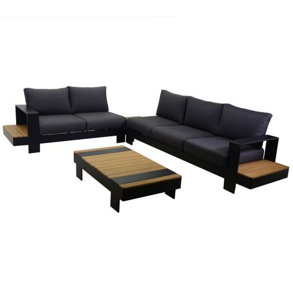Salotto. Divano angolare 3+2 p. e tavolino. Antracite. S6459700000 - Stark s.r.l.