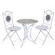 Tavolino circolare decorato con stampa e 2 sedie. Nero. S6462010000 - Stark s.r.l.