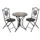 Tavolino tondo decorato con stampa floreale e 2 sedie. S6462020000 - Stark s.r.l.
