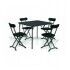Tavolo quadrato 86x86cm e 4 sedie pieghevoli. Antracite. SS1815086