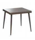 Tavolo quadrato 90x90cm 2 posti e top in vetro. Noce. S6435450000