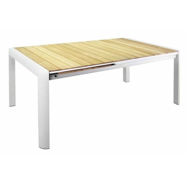 Tavolo 180x100cm allung. laterale 6-8 p. Bianco E Teak. S6462660000