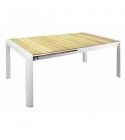 Tavolo 180x100cm allung. laterale 6-8 p. Bianco E Teak. S6462660000