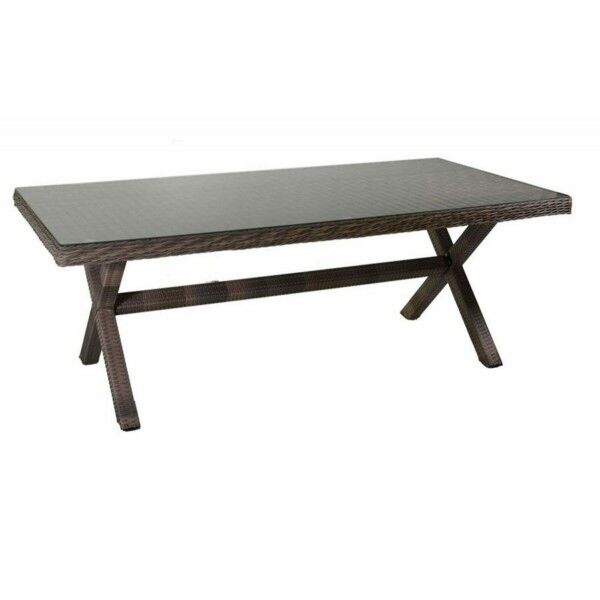 Tavolo 200x100cm 6 posti e top in vetro temprato. Noce. S6455770000