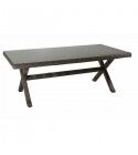 Tavolo 200x100cm 6 posti e top in vetro temprato. Noce. S6455770000