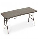 Tavolo 183x76 cm in HDPE e acciaio pieghevole. Noce. ST1714193