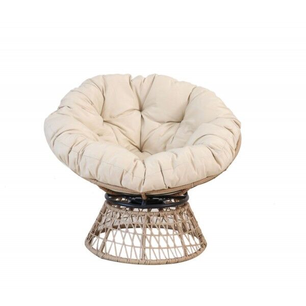Poltrona con cuscino. Polyrattan Naturale E Beige. SS2251043 - Stark s.r.l.